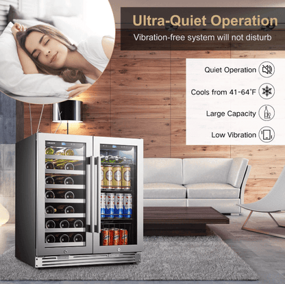 Lanbopro 30 Inch Wine and Beverage Cooler LP66B image of product with description and feature