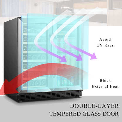 Lanbo 30 Inch Wine & Beverage Cooler LW3370B image of product with description and feature
