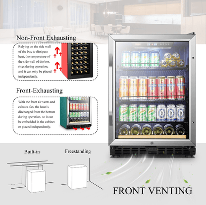 Lanbo 110 Cans 6 Bottles Beverage Cooler LB148BC image of product with description and feature