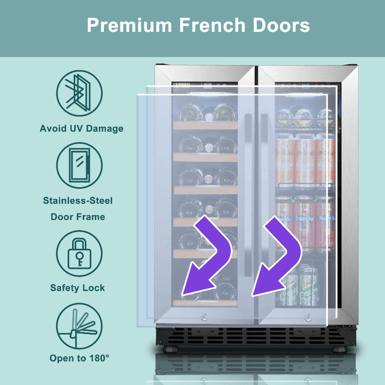 Lanbo 24 Inch Wine and Beverage Cooler - LB36BD image of product with description