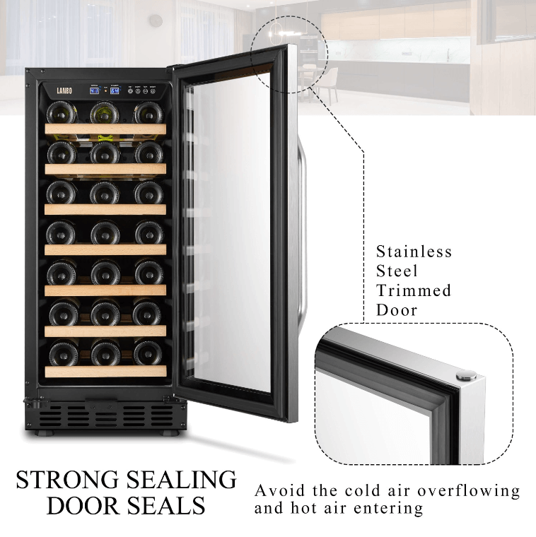 Lanbo 31 Bottle Single Zone Wine Cooler LW33S image of product description