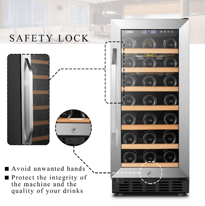 Lanbo 31 Bottle Single Zone Wine Cooler LW33S image of product description
