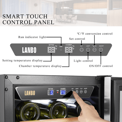 Lanbo 31 Bottle Single Zone Wine Cooler LW33S image of product description