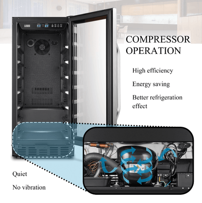 Lanbo 31 Bottle Single Zone Wine Cooler LW33S image of product description