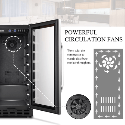 Lanbo 31 Bottle Single Zone Wine Cooler LW33S image of product description