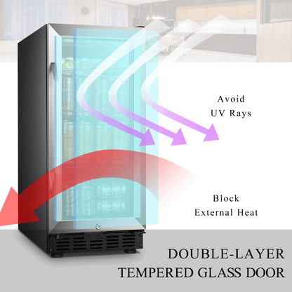 Lanbo 76 Can Beverage Refrigerator LB80BC image with product description