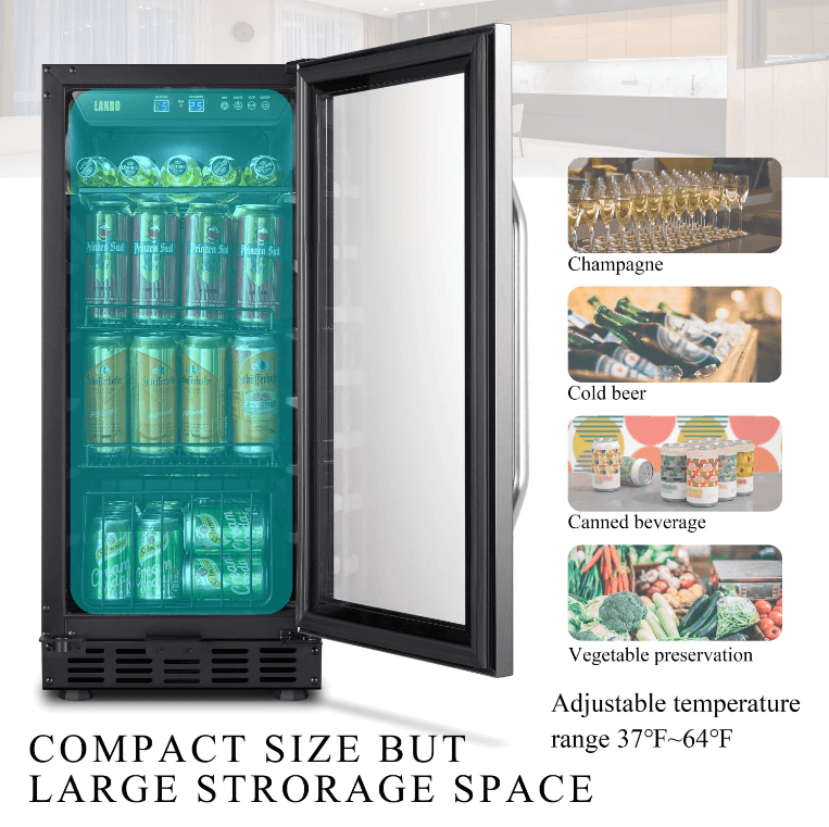 Lanbo 76 Can Beverage Refrigerator LB80BC image with product description