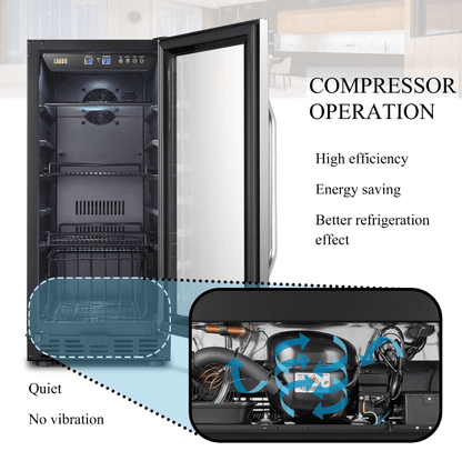 Lanbo 76 Can Beverage Refrigerator LB80BC image with product description