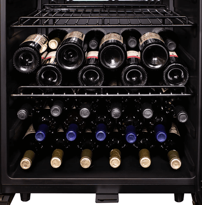Allavino Contemporary 102 Bottle Single Zone Freestanding Wine Refrigerator with Black Glass Door KWR102S-1BGR