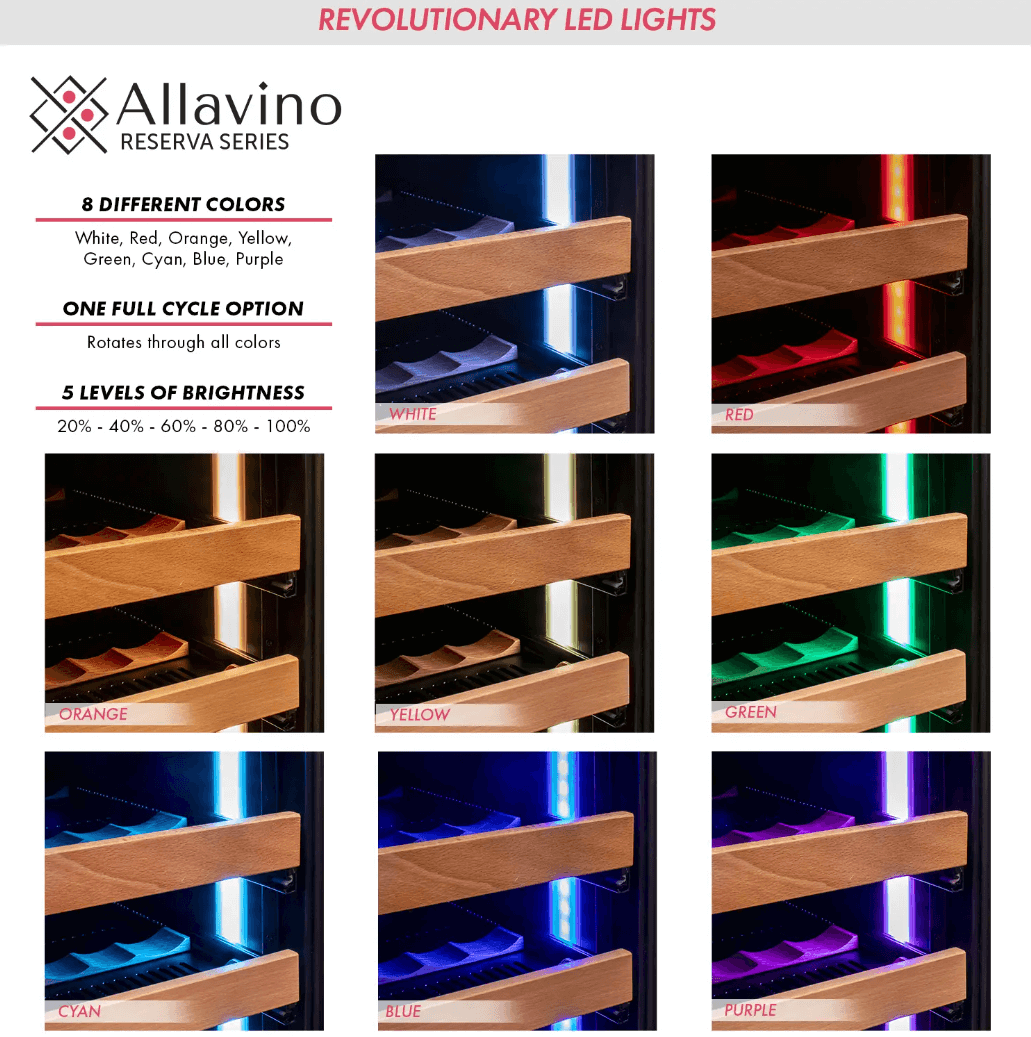 Allavino 119 Bottle 55" Tall Single Zone Stainless Steel Wine Refrigerator VSW11955S-1SL