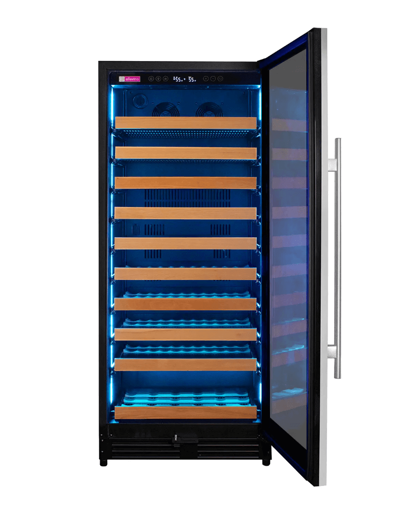Allavino 119 Bottle 55" Tall Single Zone Stainless Steel Wine Refrigerator VSW11955S-1SL