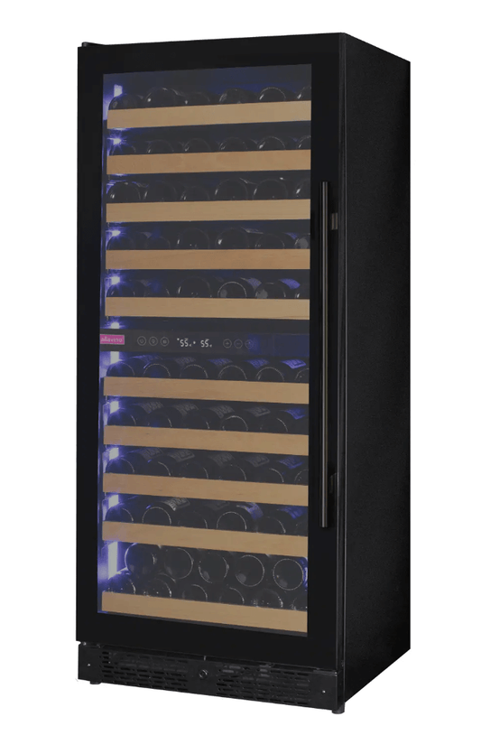 Allavino Reserva Series 119 Bottle 55" Tall Dual Zone Black Glass Wine Refrigerator VSW11955D-2BG