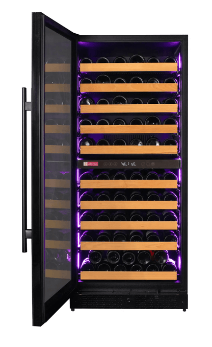 Allavino Reserva Series 119 Bottle 55" Tall Dual Zone Black Glass Wine Refrigerator VSW11955D-2BG 