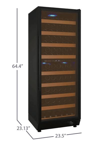 Allavino 24" Wide Vite II Tru-Vino 99 Bottle Dual Zone Black Right Hinge Wine Refrigerator YHWR99-2BR20 