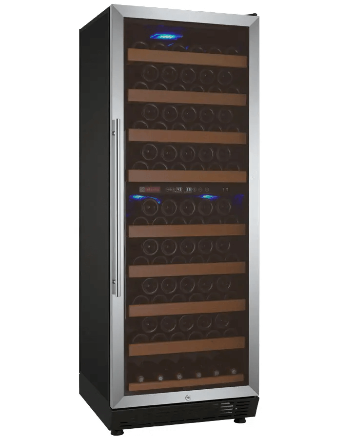 Allavino Vite Series 99 Bottle Dual Zone Freestanding Wine Cooler Refrigerator with Right Hinge Stainless Steel Door YHWR99-2SR20