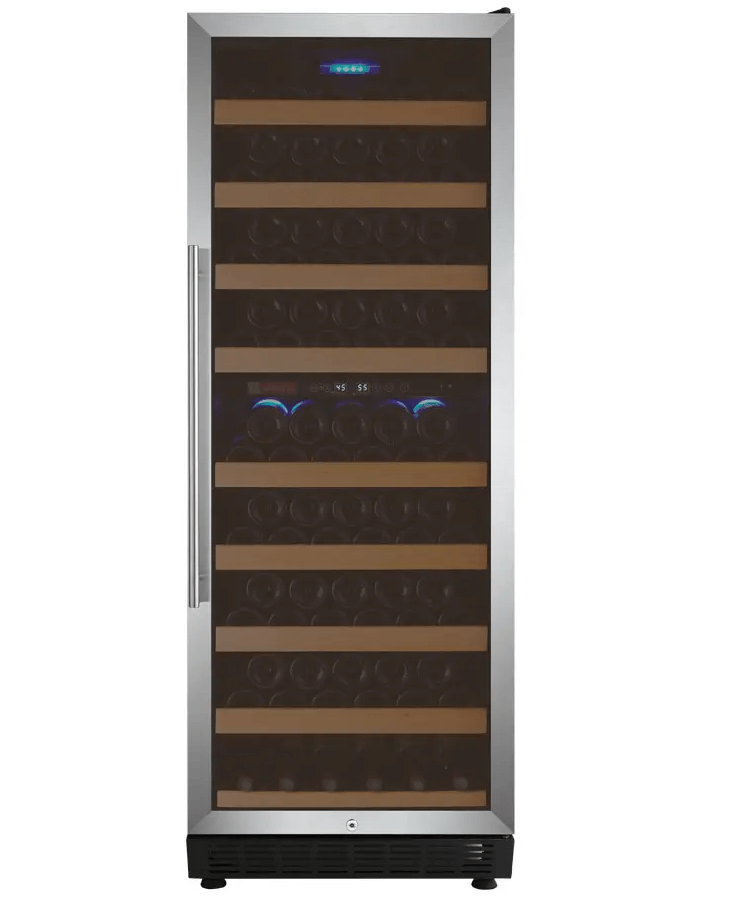 Allavino Vite Series 99 Bottle Dual Zone Freestanding Wine Cooler Refrigerator with Right Hinge Stainless Steel Door YHWR99-2SR20