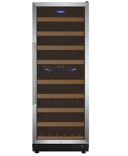 Allavino Vite Series 99 Bottle Dual Zone Freestanding Wine Cooler Refrigerator with Right Hinge Stainless Steel Door YHWR99-2SR20