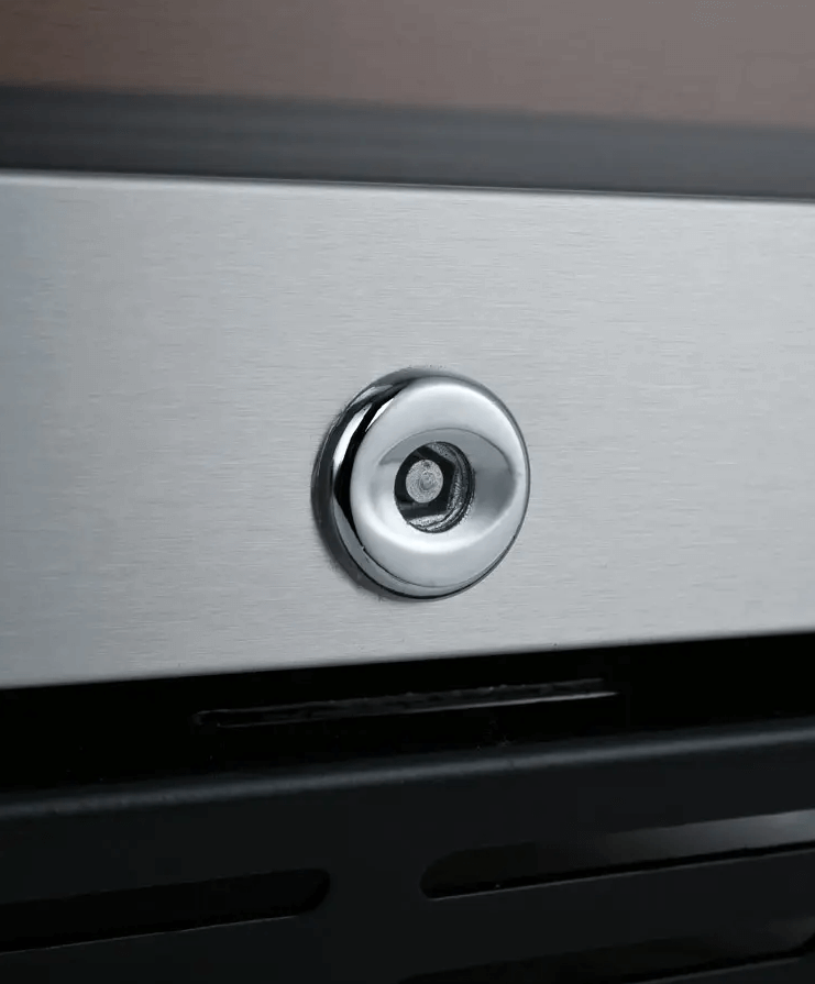 Allavino Vite Series 99 Bottle Dual Zone Freestanding Wine Cooler Refrigerator with Right Hinge Stainless Steel Door YHWR99-2SR20 image of door lock