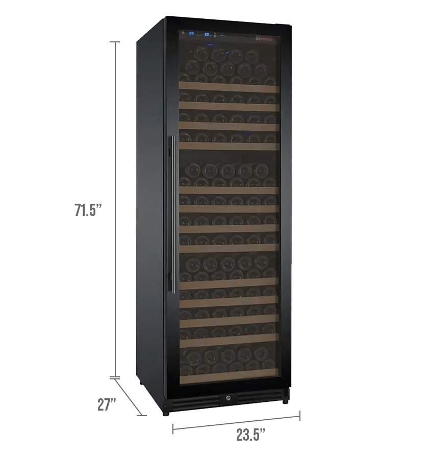 Allavino 24" Wide FlexCount II Tru-Vino 177 Bottle Single Zone Black Wine Refrigerator VSWR177-1BR20 