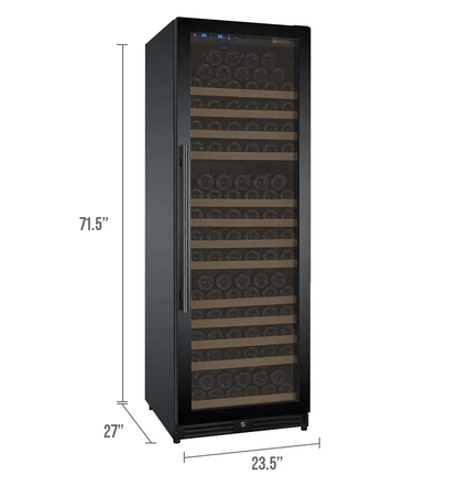 Allavino 24" Wide FlexCount II Tru-Vino 177 Bottle Single Zone Black Wine Refrigerator VSWR177-1BR20 