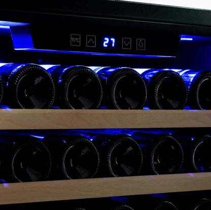 Empava Single Zone Wine Cooler 70 inch Tall Wine Fridge EMPV-WC07S with image of temperature display