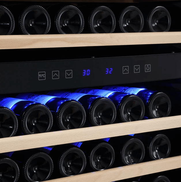 Empava Dual Zone Wine Cooler 55 inch Tall Wine Fridge EMPV-WC06D with image of interior lighting