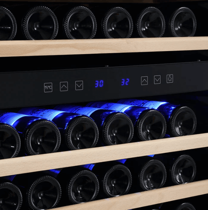 Empava Dual Zone Wine Cooler 55 inch Tall Wine Fridge EMPV-WC06D with image of interior lighting