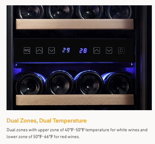 Empava Dual Zone Wine Cooler 15 inch Wide Wine Cooler EMPV-WC02D