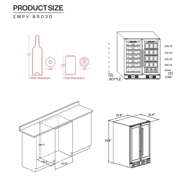 Empava Dual Zone Wine & Beverage Combo EMPV-BR03D