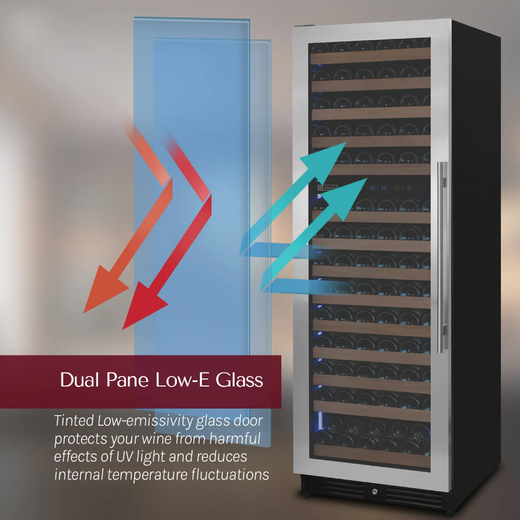 Allavino Reserva Series 154 Bottle Dual Zone Built-in Wine Refrigerator with Stainless Steel Door VSW15471D-2S