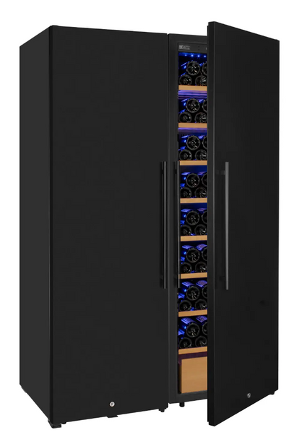 Allavino Side-by-Side Wine Vault with Solid Black Doors | 2X-KWR-8185-SD