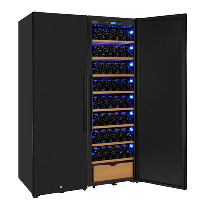 Allavino Side-by-Side Wine Vault with Solid Black Doors | 2X-KWR-8185-SD