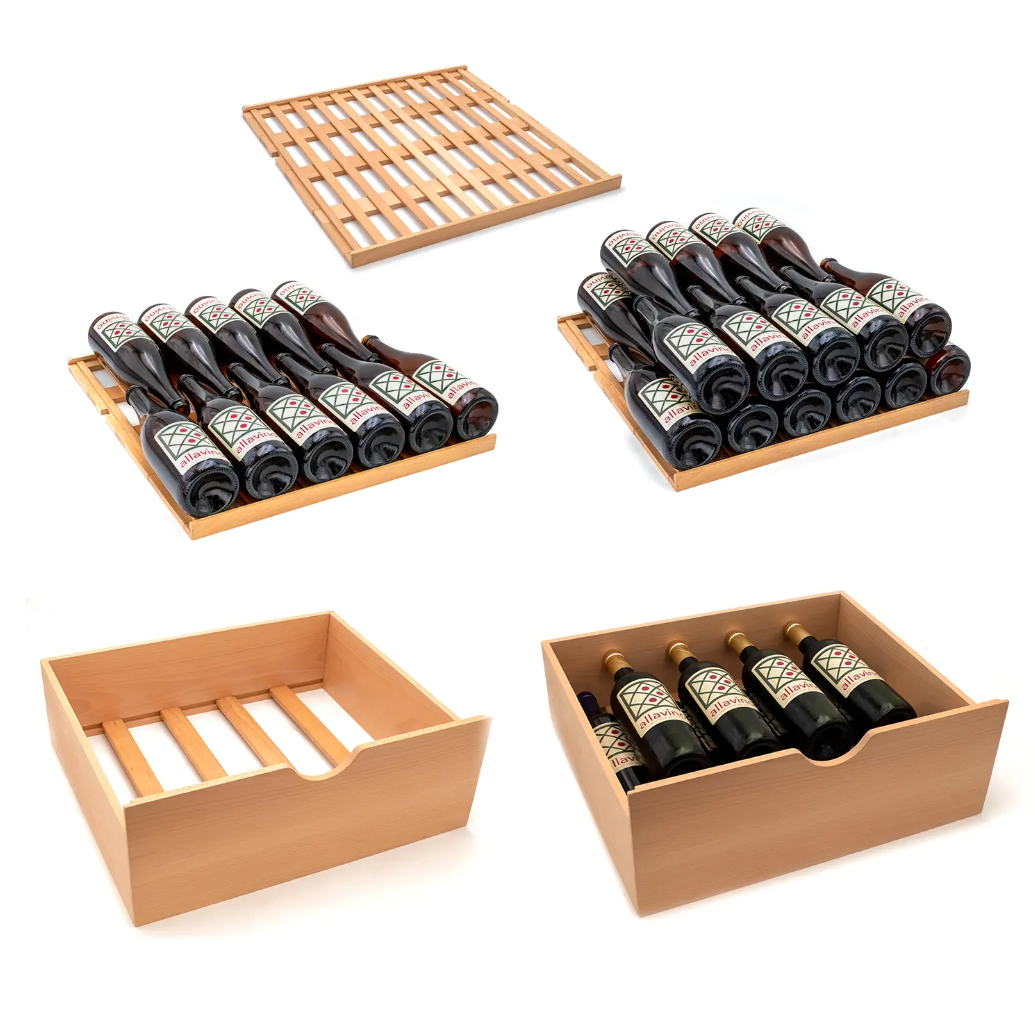 Allavino Side-by-Side Wine Vault with Solid Black Doors | 2X-KWR-8185-SD