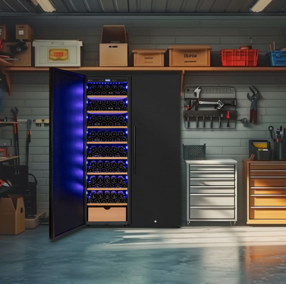 Allavino Side-by-Side Wine Vault with Solid Black Doors | 2X-KWR-8185-SD