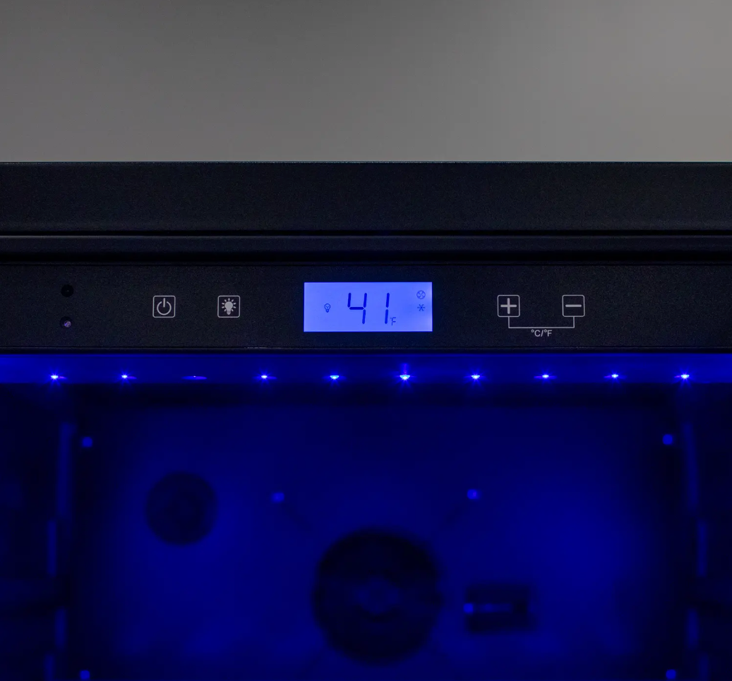 Allavino Side-by-Side Wine Vault with Solid Black Doors | 2X-KWR-8185-SD