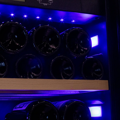 Allavino Side-by-Side Wine Vault with Solid Black Doors | 2X-KWR-8185-SD