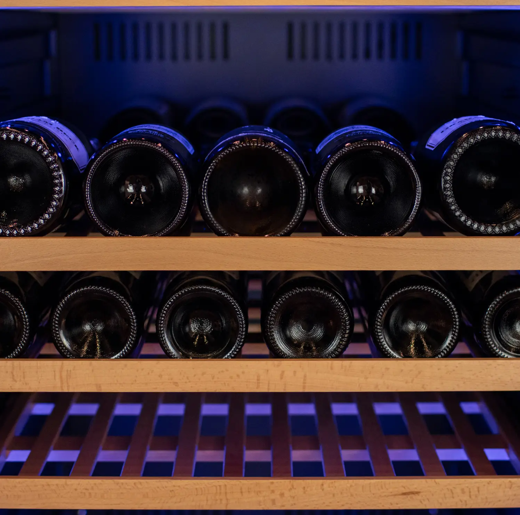 Allavino Side-by-Side Wine Vault with Solid Black Doors | 2X-KWR-8185-SD