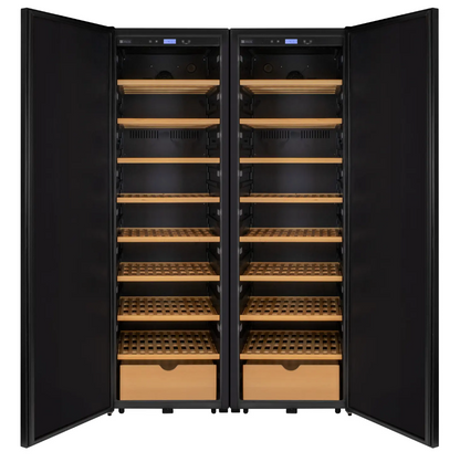 Allavino Side-by-Side Wine Vault with Solid Black Doors | 2X-KWR-8185-SD