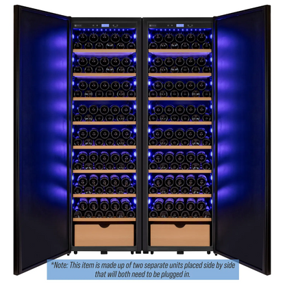 Allavino Side-by-Side Wine Vault with Solid Black Doors | 2X-KWR-8185-SD