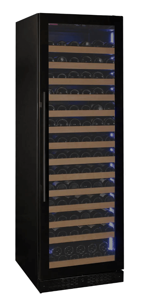 Allavino Reserva Series 163 Bottle 71" Tall Single Zone Black Glass Door Wine Cooler Refrigerator VSW16371S-1BGL