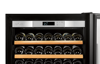 Transtherm Prestige Double Loft 144 Bottle Vintage Wine Cabinet in Black image of temperature readout