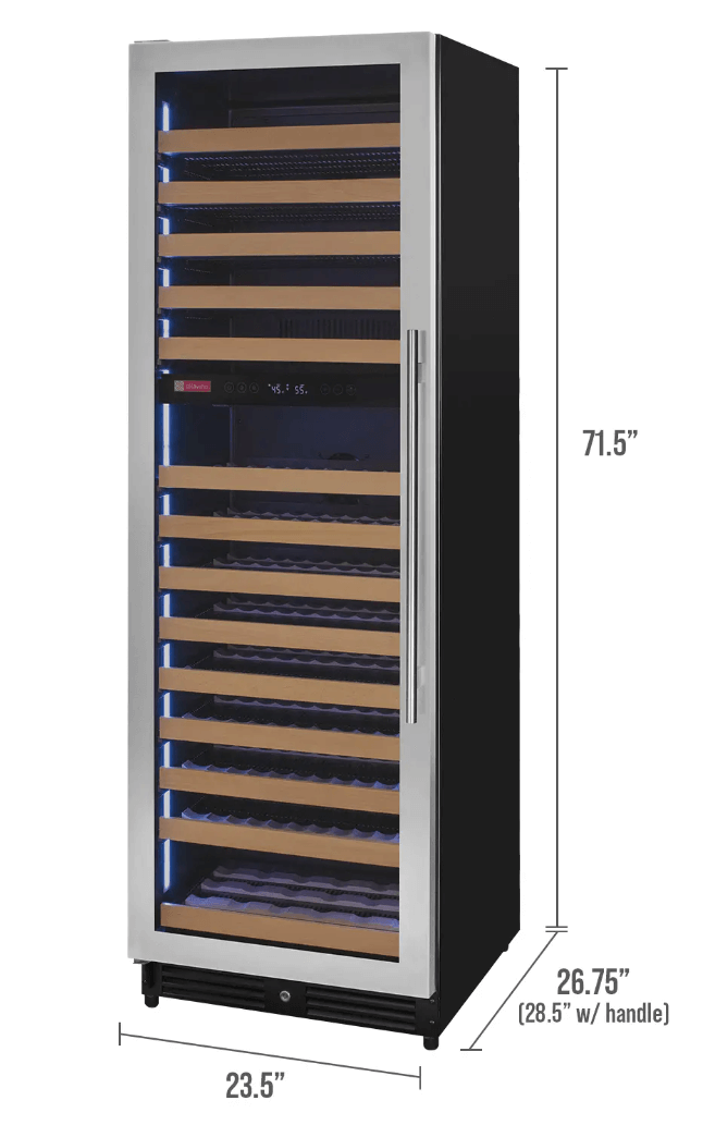 Allavino Reserva Series 172 Bottle Dual Zone Built-in Wine Refrigerator with Stainless Steel Door