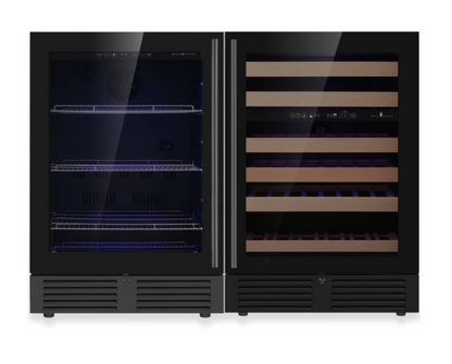 Kings Bottle 48" Ultimate Under Bench Wine Fridge and Bar Refrigerator Combo with 3 Temp. Zones  KBU145BW3