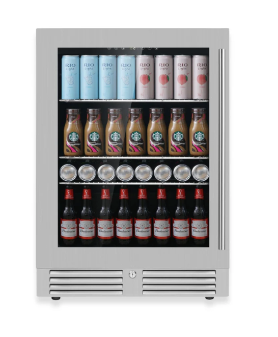 Kings Bottle 24 Inch Under Counter LOW-E Glass Door Beer Fridge KBU145BX-FG