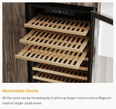 Empava Single Zone Wine Cooler 70 inch Tall Wine Fridge EMPV-WC07S with image of product description