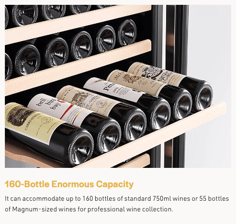 Empava Dual Zone Wine Cooler 70 inch Tall Wine Fridge EMPV-WC08D with image of product description