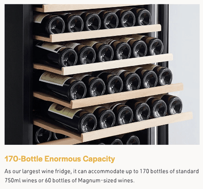 Empava Single Zone Wine Cooler 70 inch Tall Wine Fridge EMPV-WC07S with image of product description