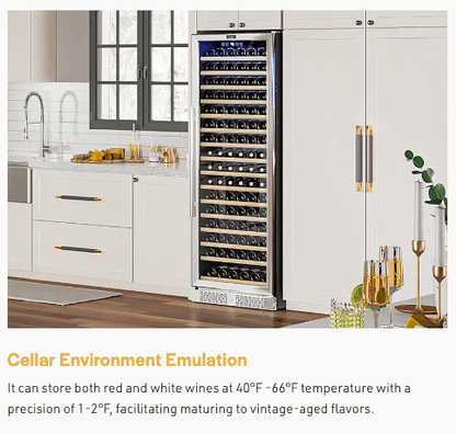 Empava Single Zone Wine Cooler 70 inch Tall Wine Fridge EMPV-WC07S with image of product description
