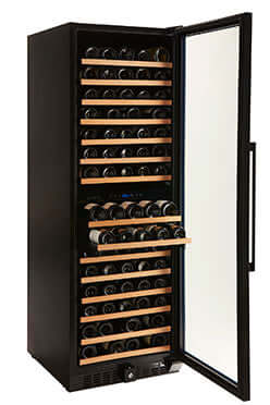 Smith & Hanks 166 Bottle Single Zone Black Stainless Wine Refrigerator/Cooler