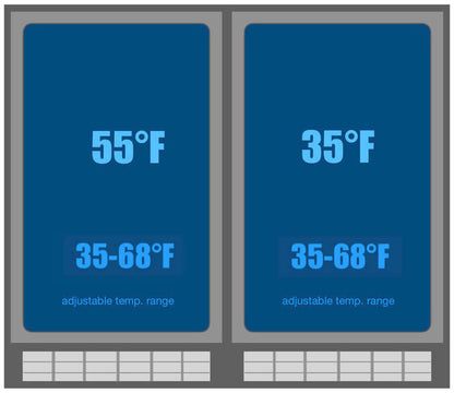 36" Beer and Wine Cooler Combination with Low-E Glass Door KBU190BW-SS